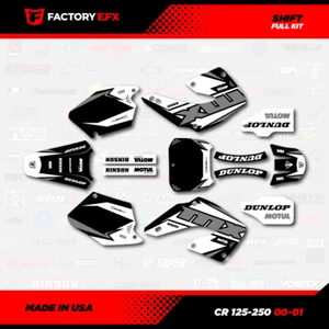 Black & Gray Shift Racing Graphics Kit fits Honda Cr125 Cr250 00-01 CR 125 250 - Foto 1 di 2