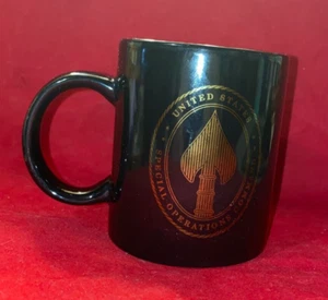 Special Operations Command Coffee Mug - Coffee Cup - Black - with Gold imprints - Picture 1 of 17