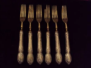 antico servizio 6 forchette frutta argento 800 primi XX secolo - Foto 1 di 1