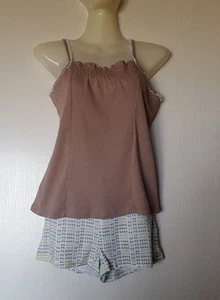 O'MOI PYJAMA ENSEMBLE HAUT+ SHORT FR40/42, EU38/40, US L VERT/TAUPE - Imagen 1 de 8