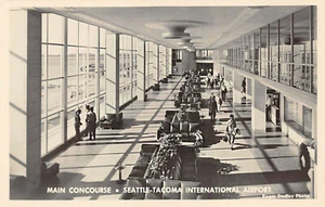Interno Aeroporto Internazionale Seattle-Tacoma WA "Foto di Dudley" RPPC - Foto 1 di 2