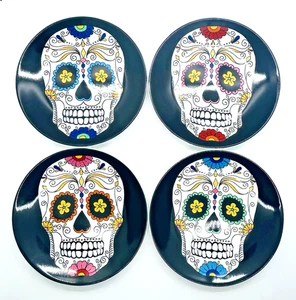 Williams Sonoma Día de los Muertos Calavera Aperitivo Platos Set 4 - Imagen 1 de 11