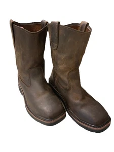 Wolverine Wellington Brown Leather Boots Slip Resistant Size 7 Steel Toe Men's - Picture 1 of 5