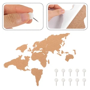 World Map Pin Boardboard Wooden for Wall Decor Adhesive Rustic Decal - Picture 1 of 12