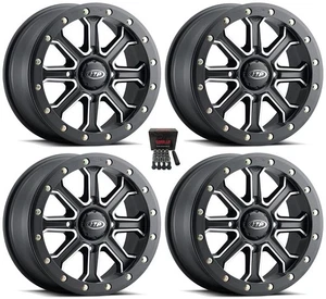 ITP Inertia Beadlock 14" UTV Wheels/Rims Black Honda Pioneer 1000 / Talon (4) - Picture 1 of 3