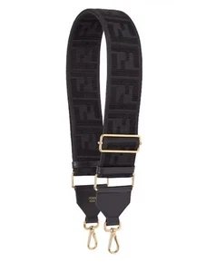 FENDI FF Logo Adjustable Strap Black Made in Italy NWT $1030 - Picture 1 of 14