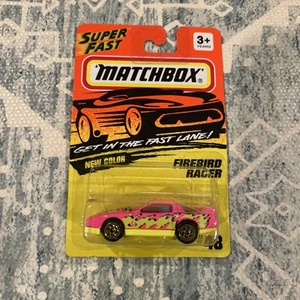 1994 MATCHBOX SUPERFAST #48 PINK FIREBIRD RACER NEW ON CARD - Picture 1 of 3