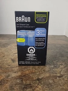 New Braun 3 In 1 Clean & Renew Shaver Cartridges Refills 3 Pack Lemon Fresh - Picture 1 of 6