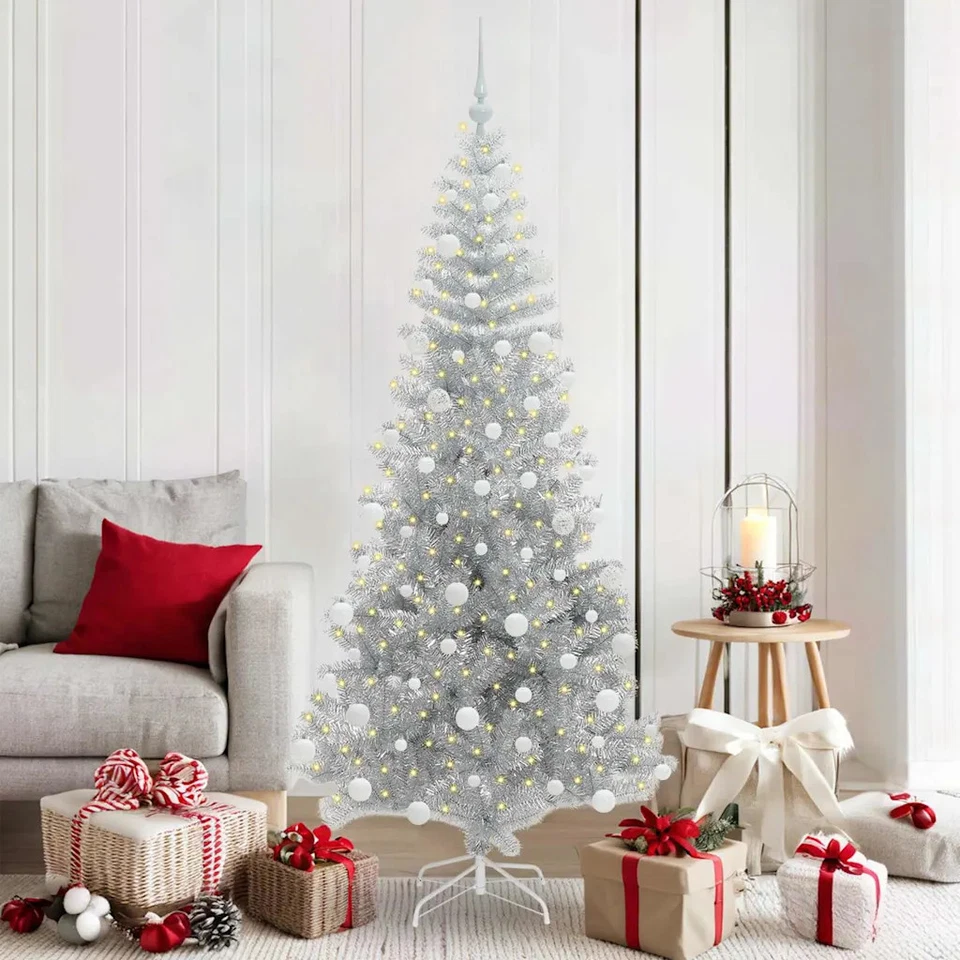 Albero di Natale con 300 LED con supporto Argento 180 cm PET 099home - Immagine 1 di 1
