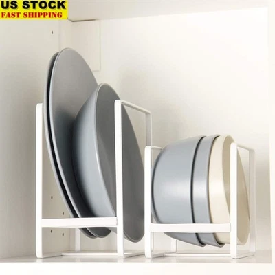 Dish Plate Holder Set 6 to 10 Inch Plates Vertical Storage Durable Iron Rack New - Image 1 of 4