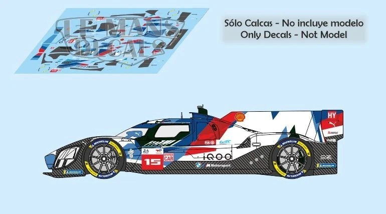 Decals BMW V8 Hybrid Le Mans 2024 1:32 24 1:43 1:18 64 87 slot Hyper Car calcas Foto 1 de 1