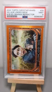 2022 Topps Chrome Star Wars Orange Refractor /25 Village Under Siege PSA 9 POP 2 - Picture 1 of 2