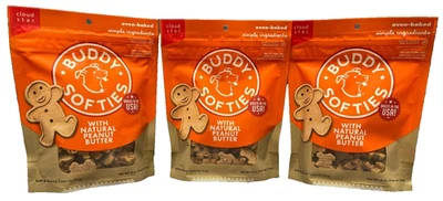 Paquete de 3 golosinas suaves y masticables Buddy Biscuits Softies mantequilla de maní para perros - 6 oz Foto 1 de 4