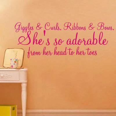 Baby Infant Girl wall sticker art quote Large nursery CHILDREN DECAL - Image 1 of 2