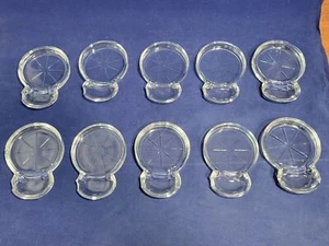 Vintage Lot Of 8 Fostoria Glass Coasters with Spoon Rest /Tea bag holder/Ashtray - Picture 1 of 12