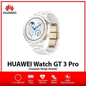 Huawei Watch GT 3 Pro 43mm 1.32" AMOLED Android iOS Smartwatch - White Ceramic - Picture 1 of 4