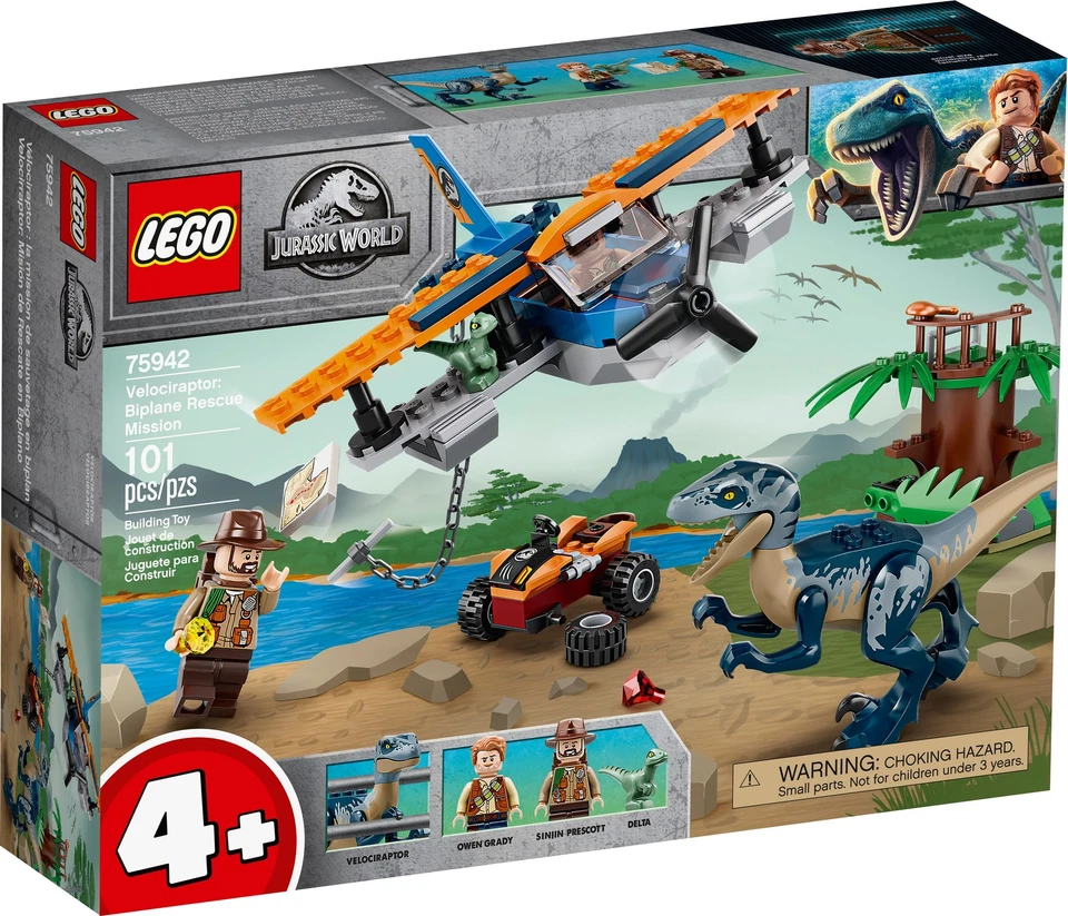 LEGO Jurassic World: Velociraptor: Biplane Rescue Mission (75942)
