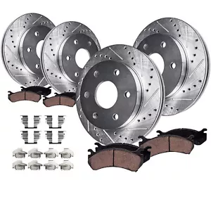 Pastillas de freno de rotores perforados delanteros y traseros de 12,78" para Chevy Silverado GMC Sierra - Imagen 1 de 1