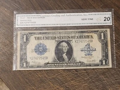 1923 $1 Silver Certificate - C.G.A. Graded: Very Fine 20 - S/N Y27477545B - Image 1 of 4
