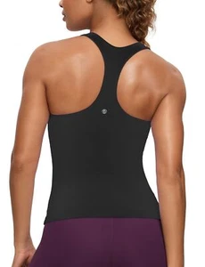 Butterluxe Workout Tank Tops for Women Built in Shelf Bras Padded - Racerback... - Picture 1 of 7