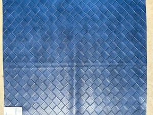 Fabric Upholstery Sample Faux Leather PVC 18"x18" Woven Pattern Ocean Blue Color - Picture 1 of 6