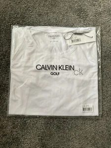 Calvin Klein Womens Tshirt Medium Golf Line whiteStretch Training Workout Tee - Picture 1 of 7