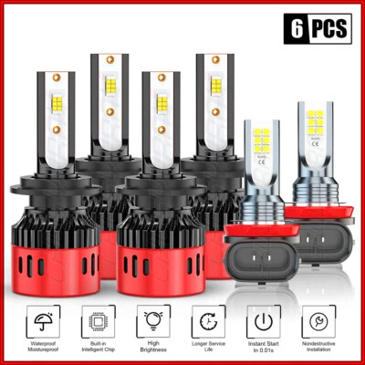 Faros LED altos bajos + bombillas antiniebla H11 para Smart Fortwo 2008-2015 6 piezas H7+H7 Foto 1 de 4