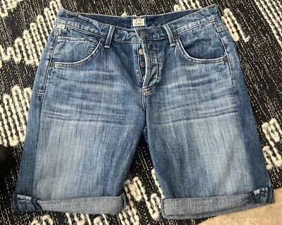 Citizens of Humanity Bermuda Denim Cuffed Blue Jean Shorts Women’s Size 25 USA - Image 1 of 4