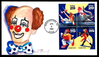 2753A 29c Stamps (Se-Tenant) (1993) CIRCUS PERFORMERS FDC HD/HP BY ZIOLA POWELL - Image 1 of 2