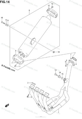 04-05 GSX-R600 New Genuine SUZUKI Exhaust Muffler Front Cover 14771-29G01 - Image 1 of 4