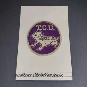 Texas Christian University TCU TX 3" Purple White Patch - Picture 1 of 3