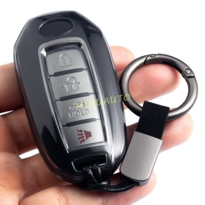 Transparent Black Key Fob Chain Cover Case For Infiniti Q50 Q60 QX50 QX55 QX60 - Image 1 of 4