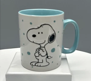 Snoopy/Peanuts My Friend/Kaffee Tee Becher Tasse 16 Unzen Keramik weiß, weiche blaue Punkte - Bild 1 von 5