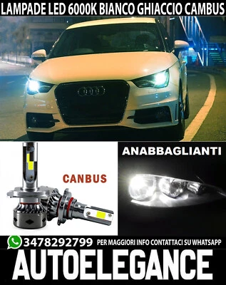 PER AUDI A1 LAMPADE ANABBAGLIANTI LED H7 6000K 12.000 LUMEN CAMBUS - Immagine 1 di 4