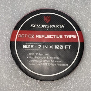 Seven Sparta DOT-C2 Red White Premium Quality Reflective Safety Tape 2" x 100' - Picture 1 of 4