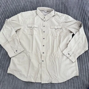 Alpine Design Shirt Mens XXL Beige Fishing Vented Hiking Casual Long Sleeve - Picture 1 of 13