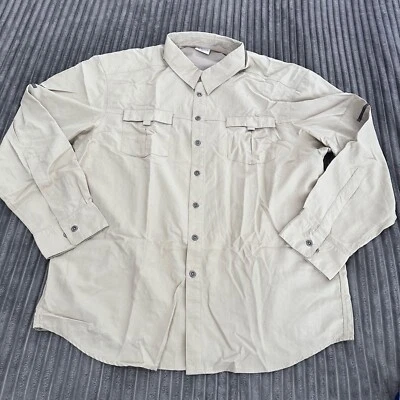 Alpine Design Shirt Mens XXL Beige Fishing Vented Hiking Casual Long Sleeve - Image 1 of 4