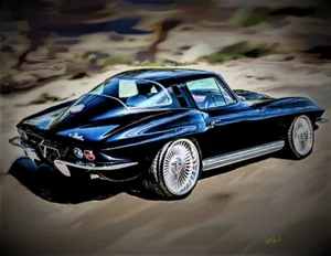 Framed Canvas Giclee Print C2 Corvette Original by BRPauL Wall Art 20"x24" - Picture 1 of 5