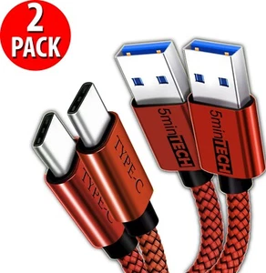 2 Pack Fast Charging Cord Type C Cable USB-C For Samsung Galaxy A10E A20 A50 - Picture 1 of 17