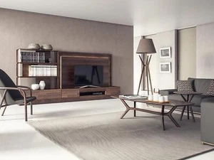Luxus Wohnzimmer Wohnwand TV-Ständer Holzmöbel Bücherregale Neu TV Rahmen - Bild 1 von 3