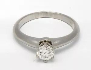 Authentic Tiffany & Co. Platinum 0.40 cts. Diamond Engagement Ring 4.3g size 5.5 - Afbeelding 1 van 9