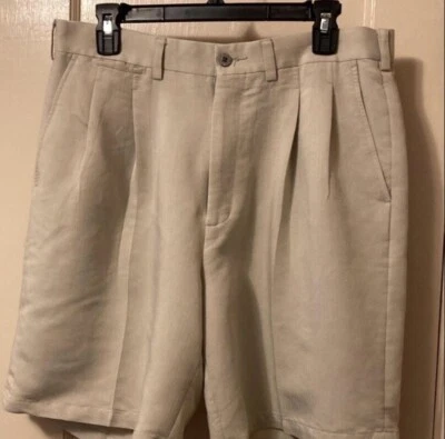 Pantalones Cortos Ping Para Hombre Talla 34 Beige Calce Regular Plisado Algodón Chino Informal Golf Foto 1 de 4