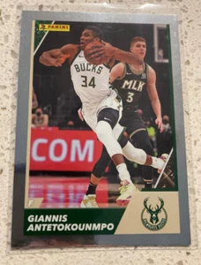 2021-22 Panini NBA Basketball Sticker Card #4 Giannis Antetokounmpo Silver Foil - Picture 1 of 2