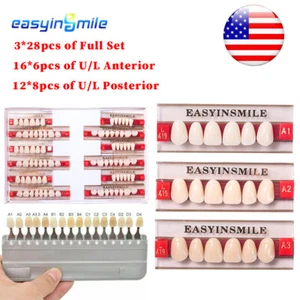 A1/A2/A3 Dental Resin Acrylic Teeth Denture DIY Full Set Teeth Shade 84/96Pcs - Picture 1 of 14