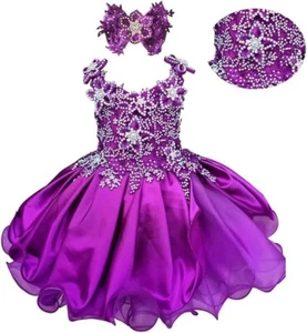 Jenniferwu Baby Girl Pageant Dress Handmade Beaded Dresses 3T - Picture 1 of 6