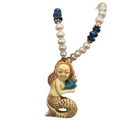 Collar de perlas de sirena talladas por salpicaduras y 14 kgf 18 pulgadas 210311 Foto 1 de 4