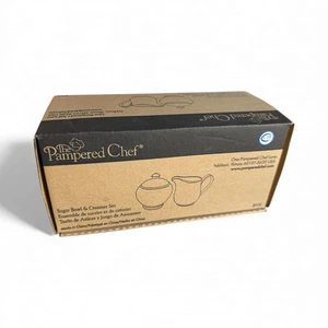 Brand New The Pampered Chef Simple Additions Sugar Bowl and Creamer Set #3111 - Picture 1 of 3