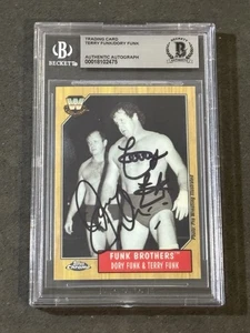DORY & TERRY FUNK 2008 TOPPS HERITAGE WWE CHROME SIGNED AUTO CARD BAS AUTHENTIC - Picture 1 of 2