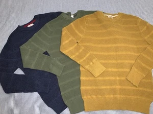 CAT & JACK Lightweight Cotton Sweaters LOT LARGE 12 14 BOYS KIDS Blue-Green-Gold - Picture 1 of 6
