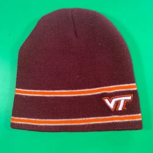 Virginia Tech Hokies Starter Beanie Hat Maroon Orange VT Logo Knit Cap - Picture 1 of 4